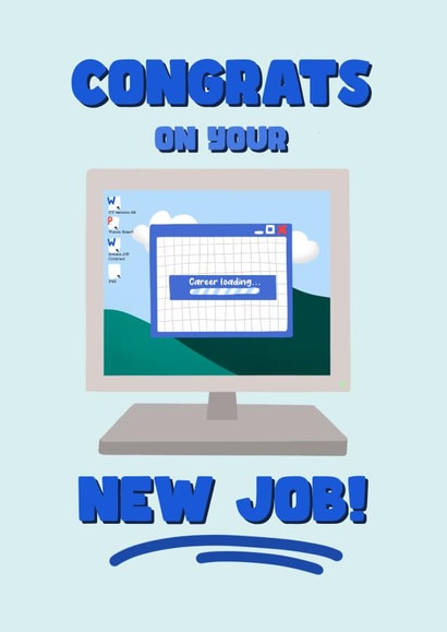 New Job Card - Office Job / Work From Home - Funny Microsoft Windows Background created by Greetings from Grieve