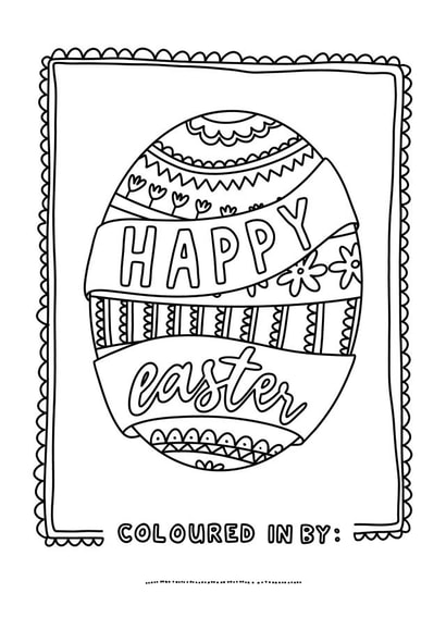 Colour in Happy Easter card - from the kids - Easter eggs created by Meg's Creative Outlet