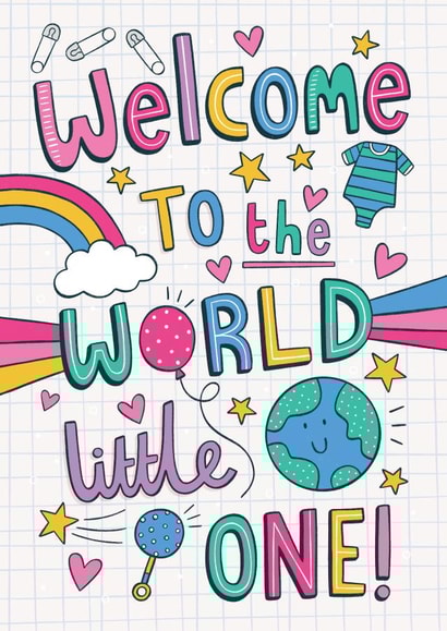 Welcome to the World Baby - Fun Lettering created by Damien Barlow