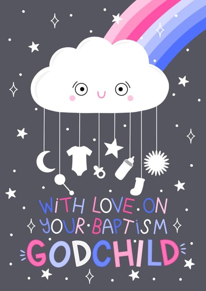 Cute Card for Godchild - Baptism - Christening - From Godparent - From Godmother created by Ludicrous Prints