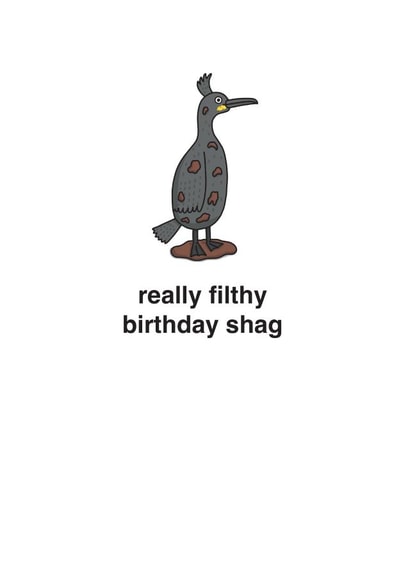 Funny Birthday Card - Filthy Shag - Pun created by mungo and shoddy