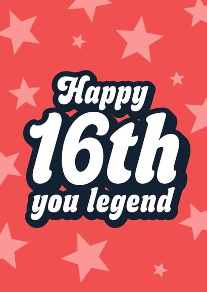 Cute Birthday Card - 16th - Legend created by Blush & Blossom 