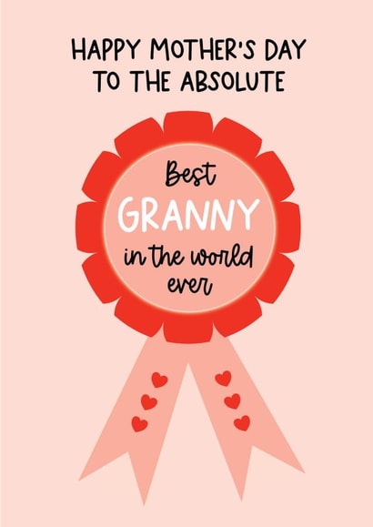 Cute Mother's Day Card - Granny - Best Ever Award created by Word Up Creative