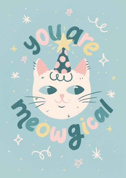 Cute Card For Special One - Cat - You Are Meowgical created by Paola Locks