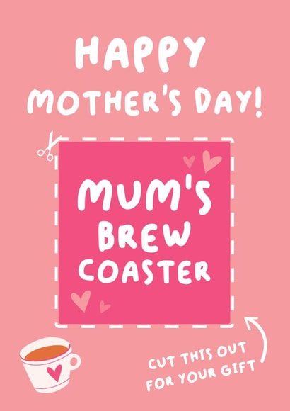 Cheeky Mother's Day Card - Mum's Brew Coaster - Gift created by Fifi Designs