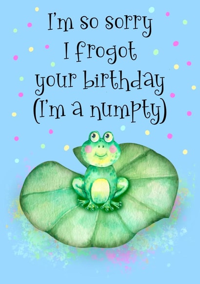 Cute Belated Birthday Card With Funny Frog created by Nina’s Novelties