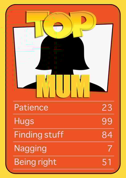 Funny Mother's Day Card | Top Trumps Card | Cheeky created by Pottsy Prints