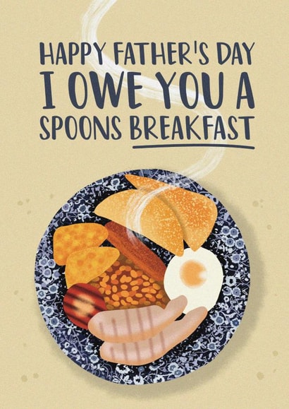 Funny Father's Day Card - Wetherspoons Breakfast created by AbiGoLucky
