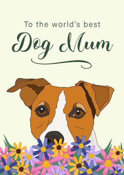 Cute Mother's Day Card - Jack Russell - World Best Dog Mum created by Dolli Does Design