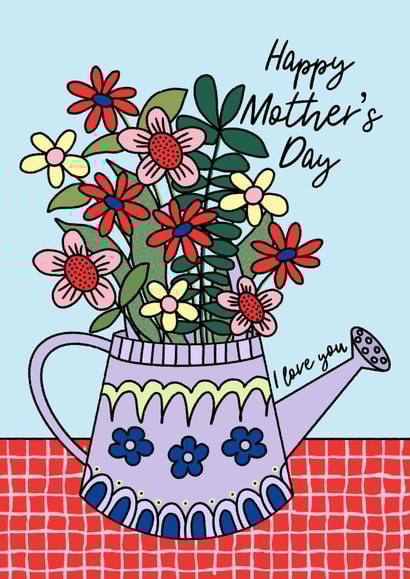 Happy Mother’s Day, for her, floral Mother’s Day card, flower card, I love you created by By Emma Dearling