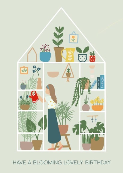 Cute Birthday Card - Blooming Lovely Day - Plant Lover created by Kathrin Legg
