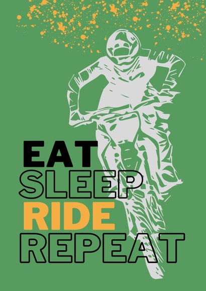 Motocross Card - Eat Sleep Ride Repeat - Birthday - Just Because created by Berklesful Designs