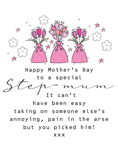 Happy Mother's Day card to a special Step-mum created by Eggbert & Daisy
