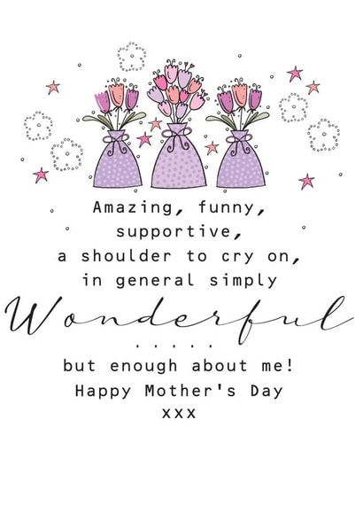 Mother's Day card to a simply wonderful mum created by Eggbert & Daisy