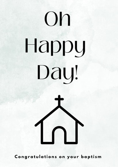 Oh Happy Day Baptism Card - Congratulations on your Baptism - Christian Baptism created by Berklesful Designs
