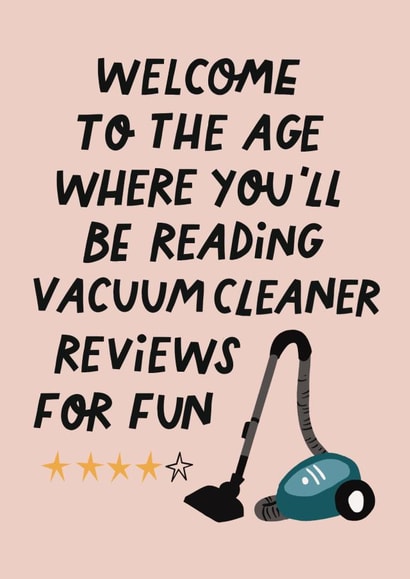 Funny Birthday Card - Vacuum Cleaner Review created by AbiGoLucky