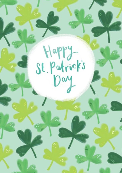 Cute St. Patrick's Day clover pattern - Happy St. Patrick's Day created by Laura Pantony