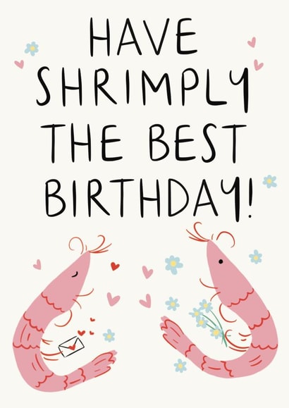 Shrimply the Best- Cute Pun Birthday Card created by Lauren Barclay