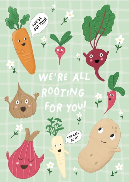 Good luck card - We're all rooting for you- You've Got this - you can do it created by Becks Illustrates