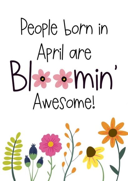 Cute Birthday Card - April - Bloomin' Awesome created by Naomi Park