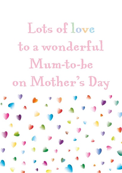 Pretty Mother's Day card for a Mum-to-be - Lots of Love - Colourful Hearts created by size3art