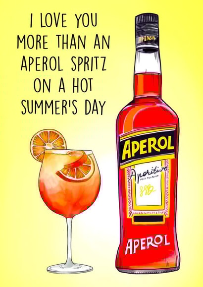 Cute Love Card - Aperol Spritz created by Poppy & Mabel 