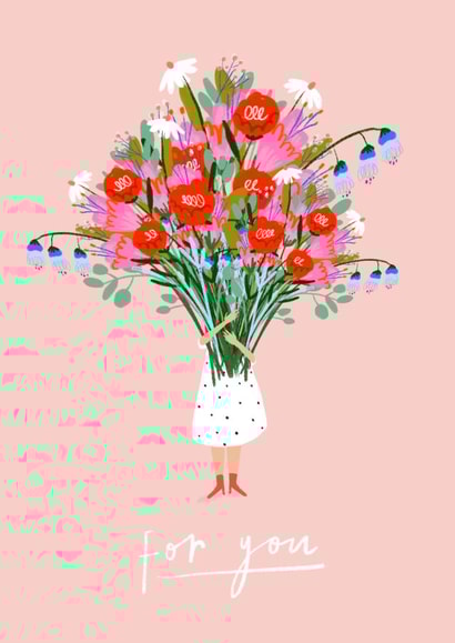 Cute Birthday Card - For You - Flower Bouquet created by Georgia-Maia Illustrations