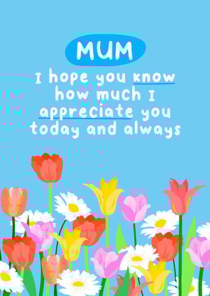 Heartfelt Mother's Day Card - Mum - Floral Appreciation created by ellavation studio