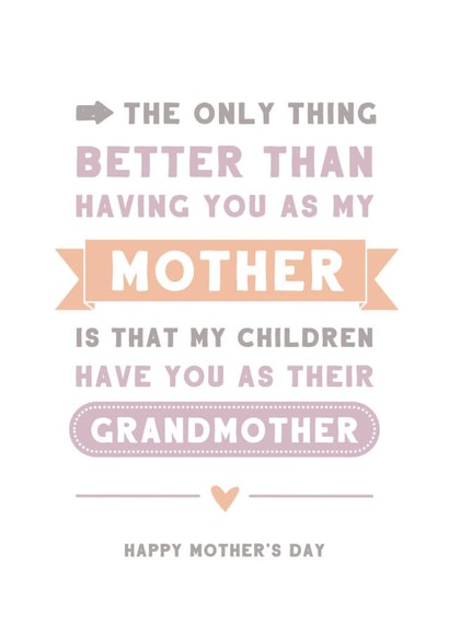 Typographical Grandma Mothers Day Card created by Cloud 9 Design