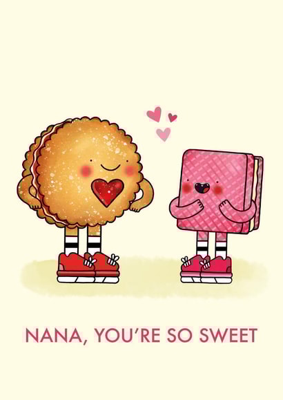 Nana, You're So Sweet Illustrated Biscuit Card - Mother's Day created by Emelia Brooks