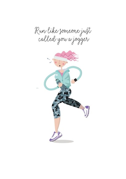 Funny Birthday Card - Female - Runner created by Pink Pig