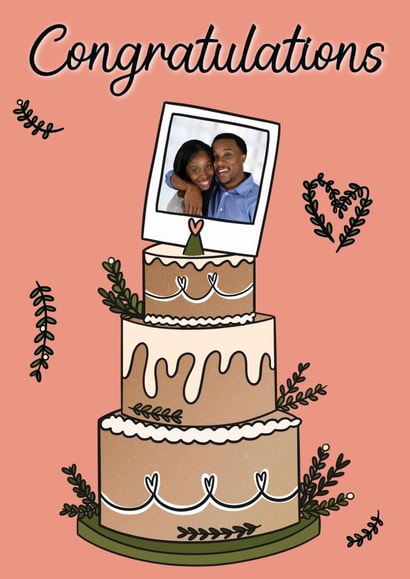 Cute cake Wedding Personalised Photo Card 19699 created by Lisa Wardle