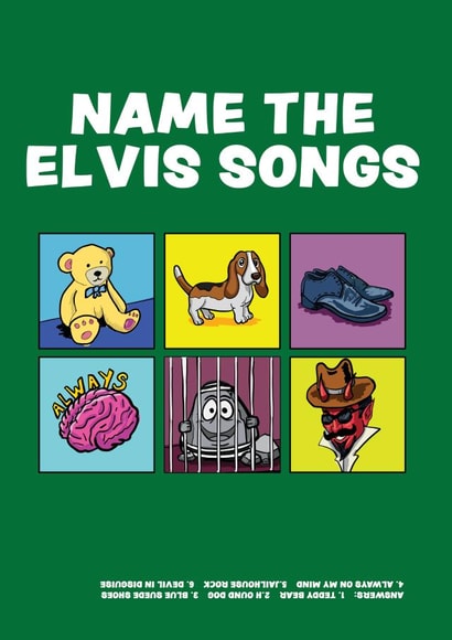 Quiz Birthday Card - Name the Elvis Songs created by MOJO Creative Studio