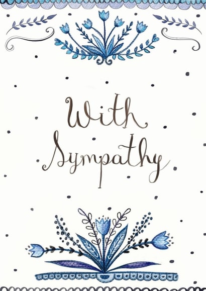 Classic Sympathy Card - Blue Decoration created by Love Lucy Illustration