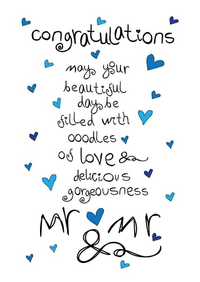Congratulations Mr & Mr - Wedding, Anniversary or Engagement Card for Husbands created by Love and Happy Stuff