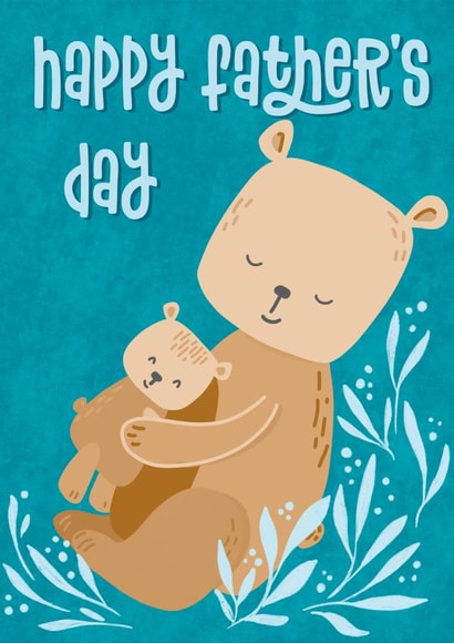 Cute Fathers Day card - Papa bear - Hug created by Agate and Lace