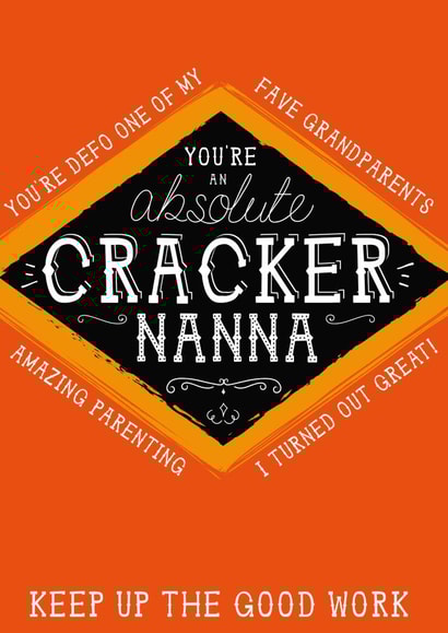 Funny Nanna Jacobs Cracker Card - You're an absolute cracker created by  la la la     Designs
