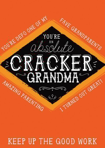 Funny Grandma Jacobs Cracker Card - You're an absolute cracker created by  la la la     Designs