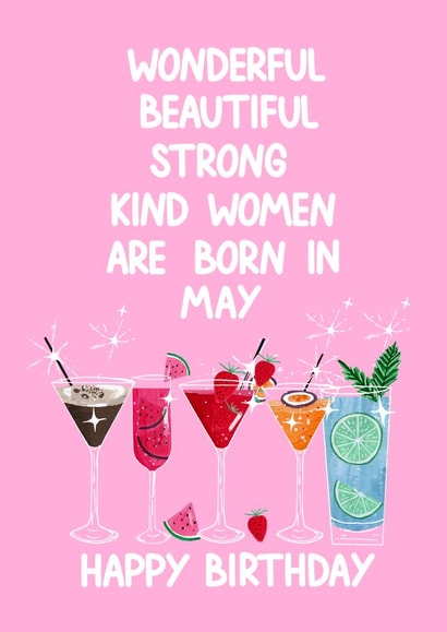 Classic Birthday Card - May - Cocktail - For Her created by Naughty Nice