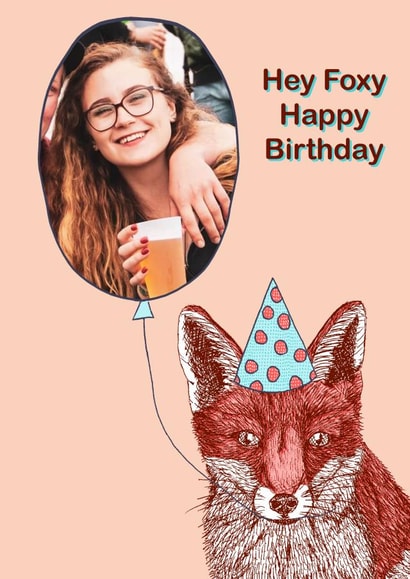 Fox birthday Personalised Photo Card 48721 created by Pearl Illustrations