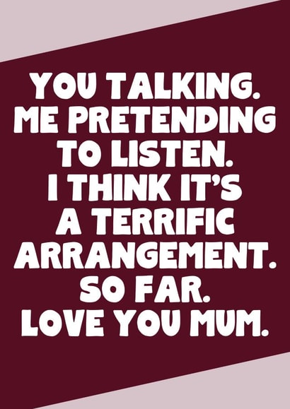 Funny birthday Card For Mum or Mother's Day Card - Love You Mum created by SixElevenCreations