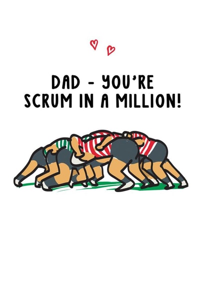 Funny Father's Day Card - Rugby - Scrum in a Million created by Of Life & Lemons Ltd.