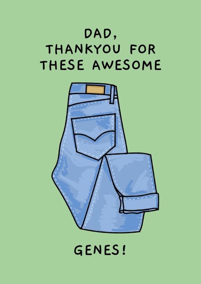 Funny Father's Day Card - Dad - Awesome Genes created by Ink Icons 
