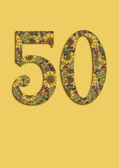 50th Birthday- wildflower design created by Jen James