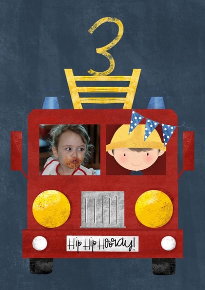 Cute Birthday Card - 3rd - Firetruck created by Bells Scambler