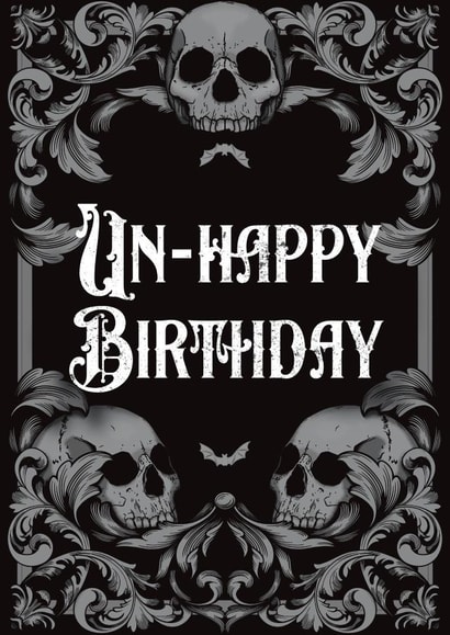 Unhappy Birthday gothic birthday card created by Foxx & Raccoon