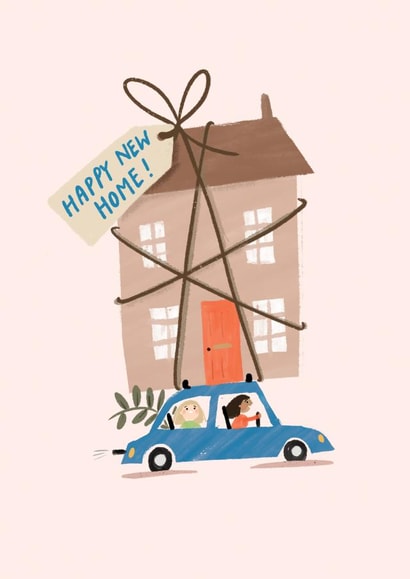Cute New Home Card - Moving House - Car created by Martha Ratcliff Illustration