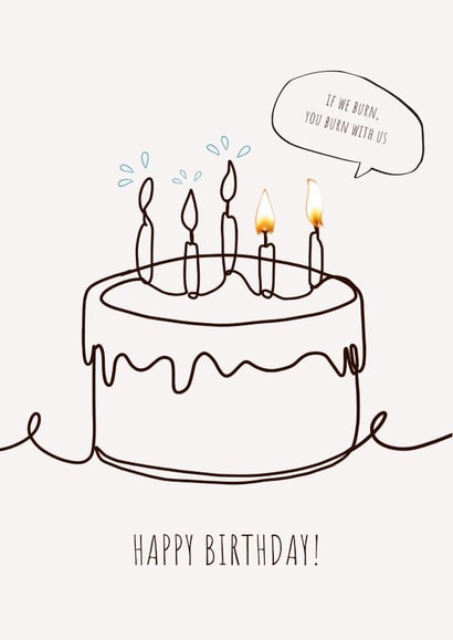 Hunger Games Inspired Birthday Card - If We Burn created by BEX