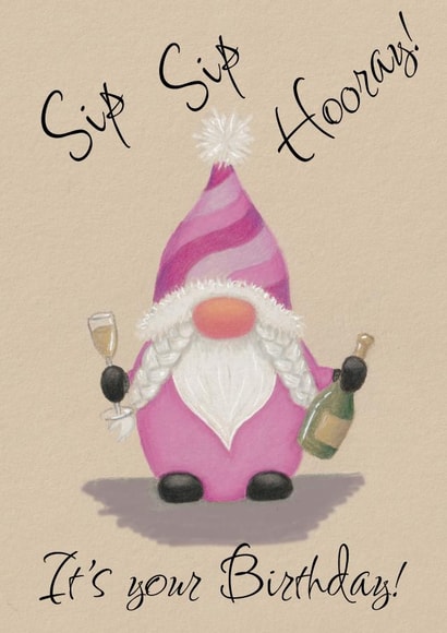 Cute birthday card for the Fizz-loving girl in your life. created by Alex M Illustrates