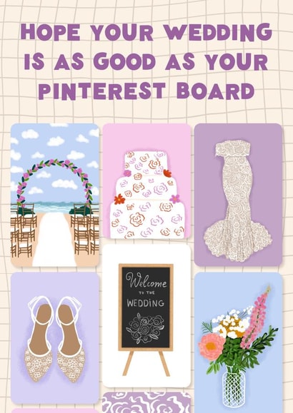 Funny Engagement Card For Her | Hope Your Wedding Is As Your Pinterest Board created by @tikkled.pink